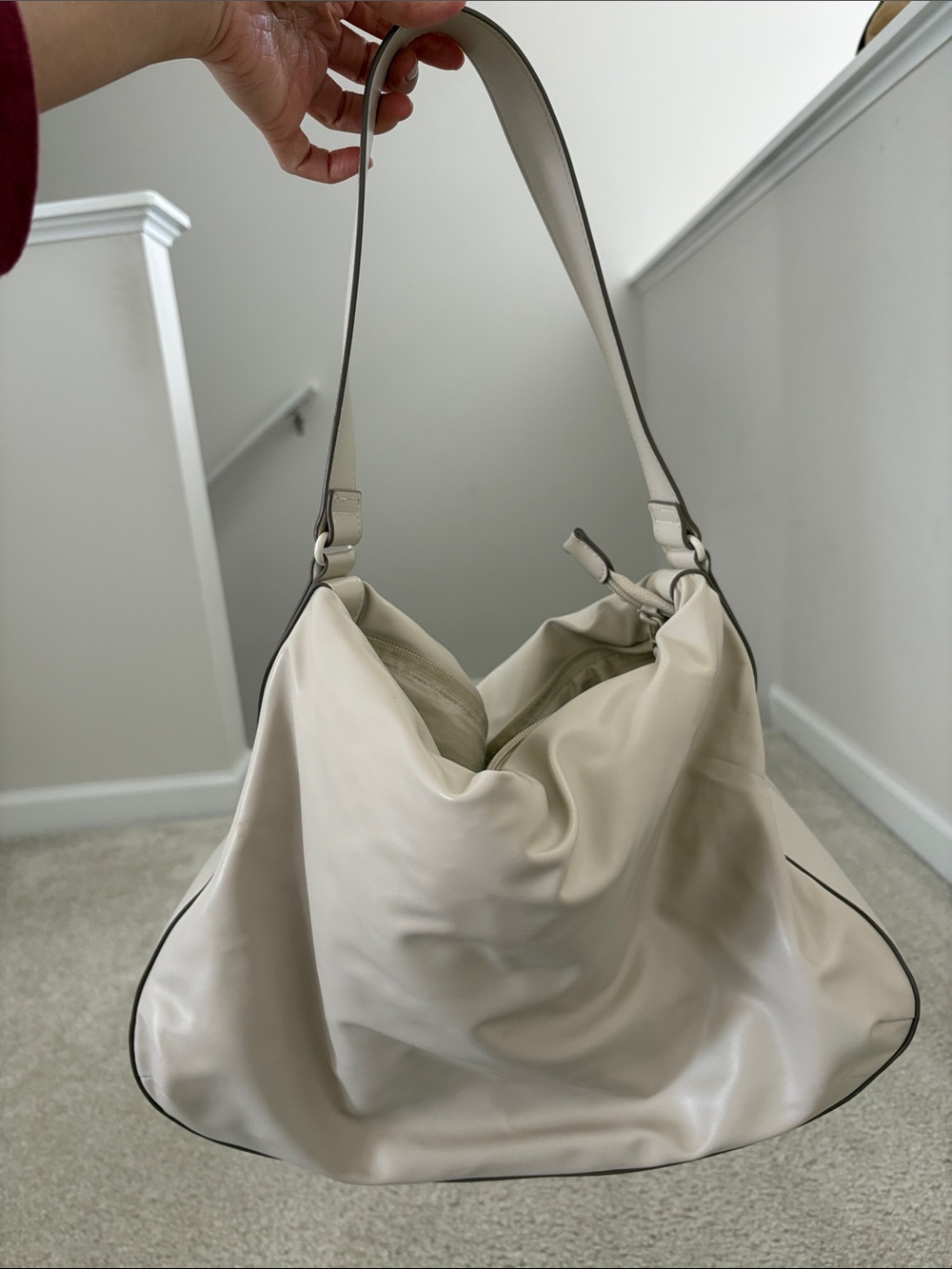 Uniqlo Cream Hobo Shoulder Bag - Minimalist Women's Bag